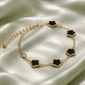 Black & Gold Fortune Clover Bracelet
