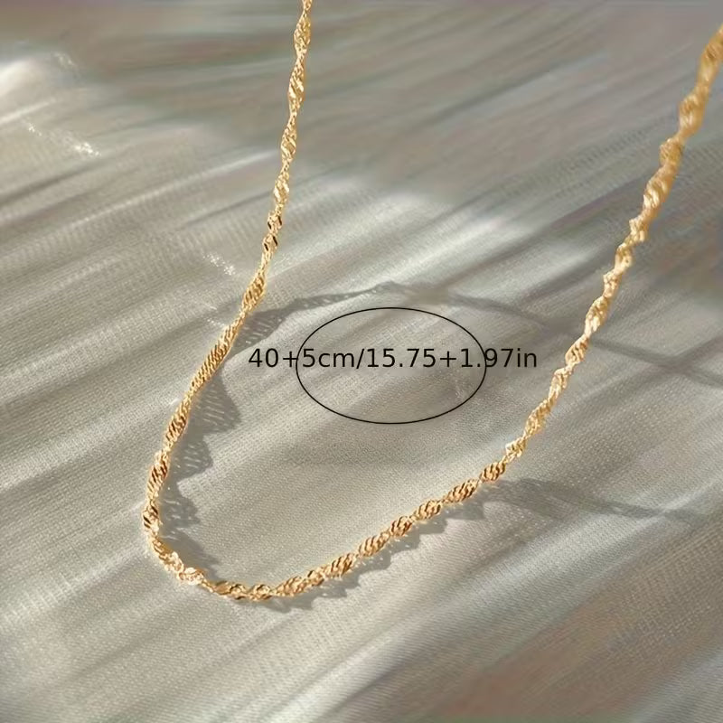 Ocean Grace Water Wave Clavicle Necklace